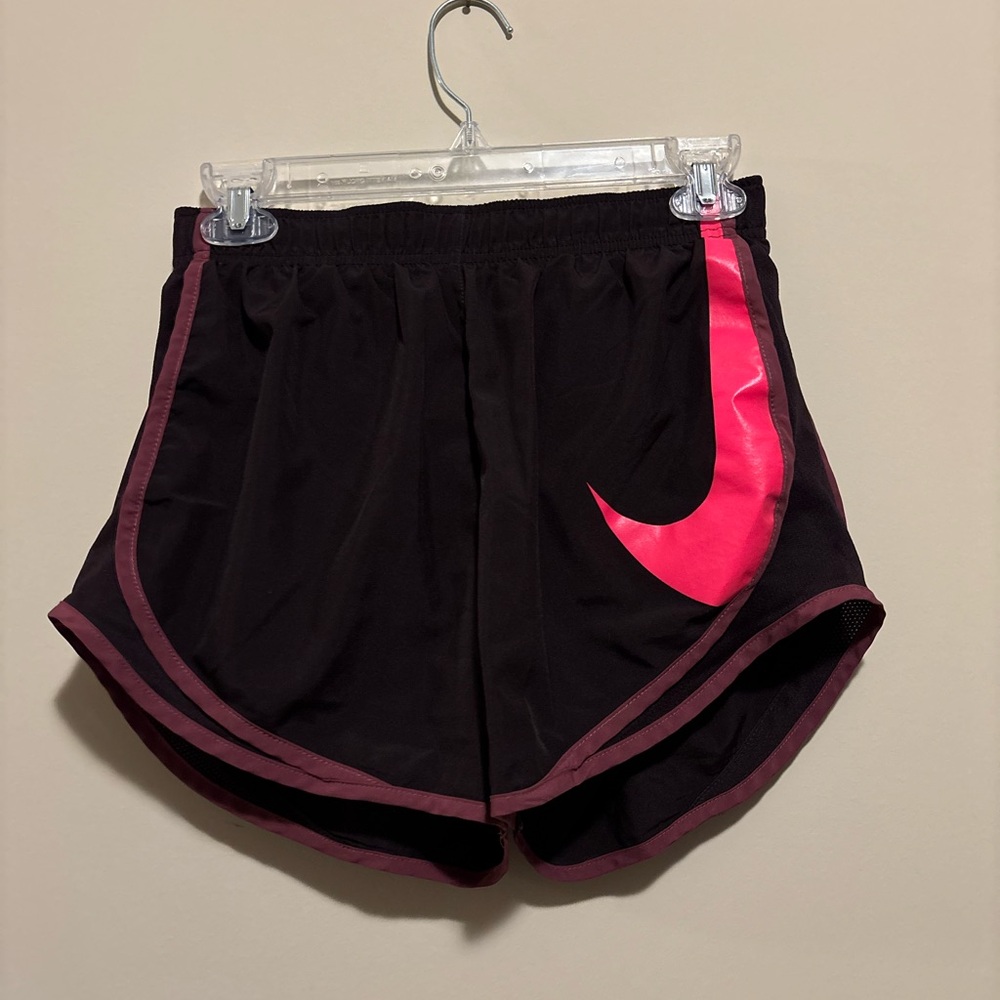 Nike Women's Black and Pink Athletic Shorts